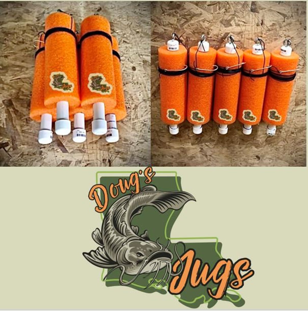 Custom Set of 5 Orange Fishing Jugs Custom Fishing Noodles Catfish Noodles Catfish Jugs Catfish