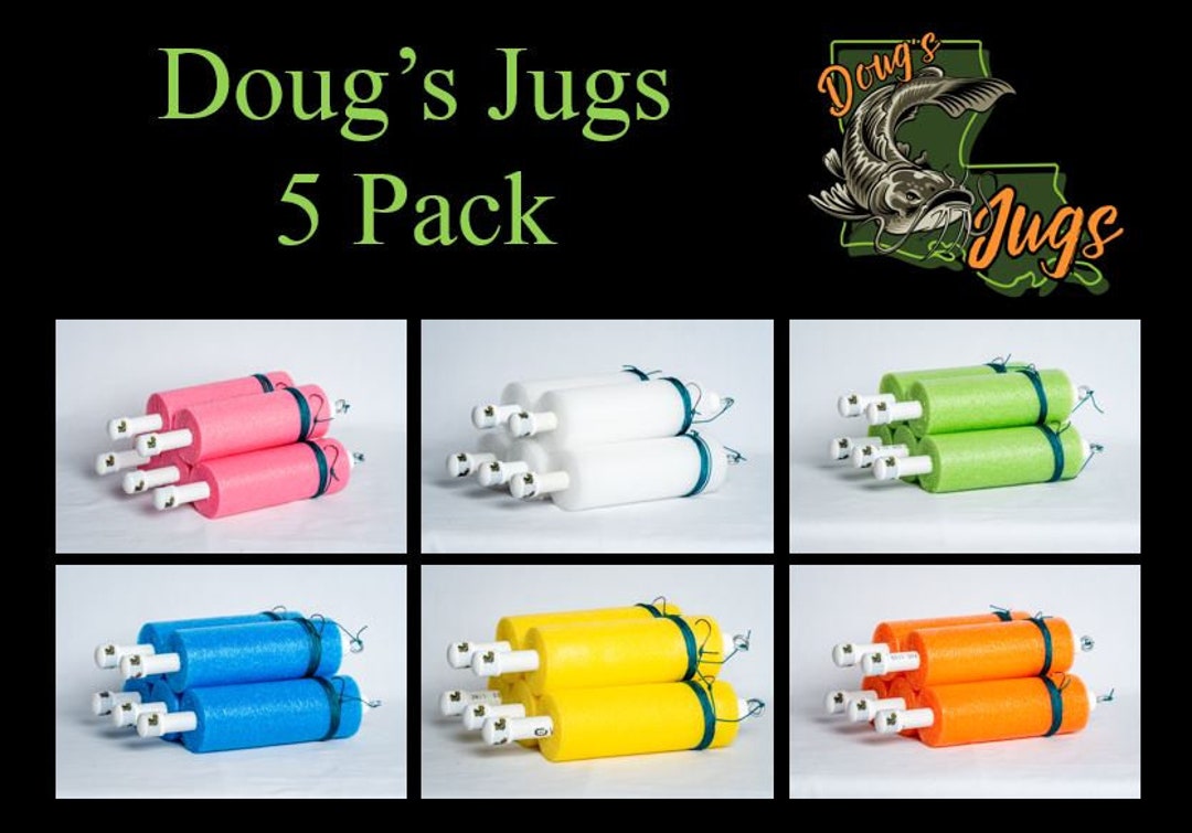 Doug's Fishing Jugs 5 Pack of Ready to Go Cat Fishing Jugs Catfish Jugs Catfish Noodles Jug