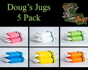 Lot de 5 pichets de pêche Doug&#39;s prêts à l&#39;emploi | Cruches de poisson-chat | Nouilles au poisson-chat | Pêche à la carafe | Nouilles de pêche | Pichets de pêche au silure