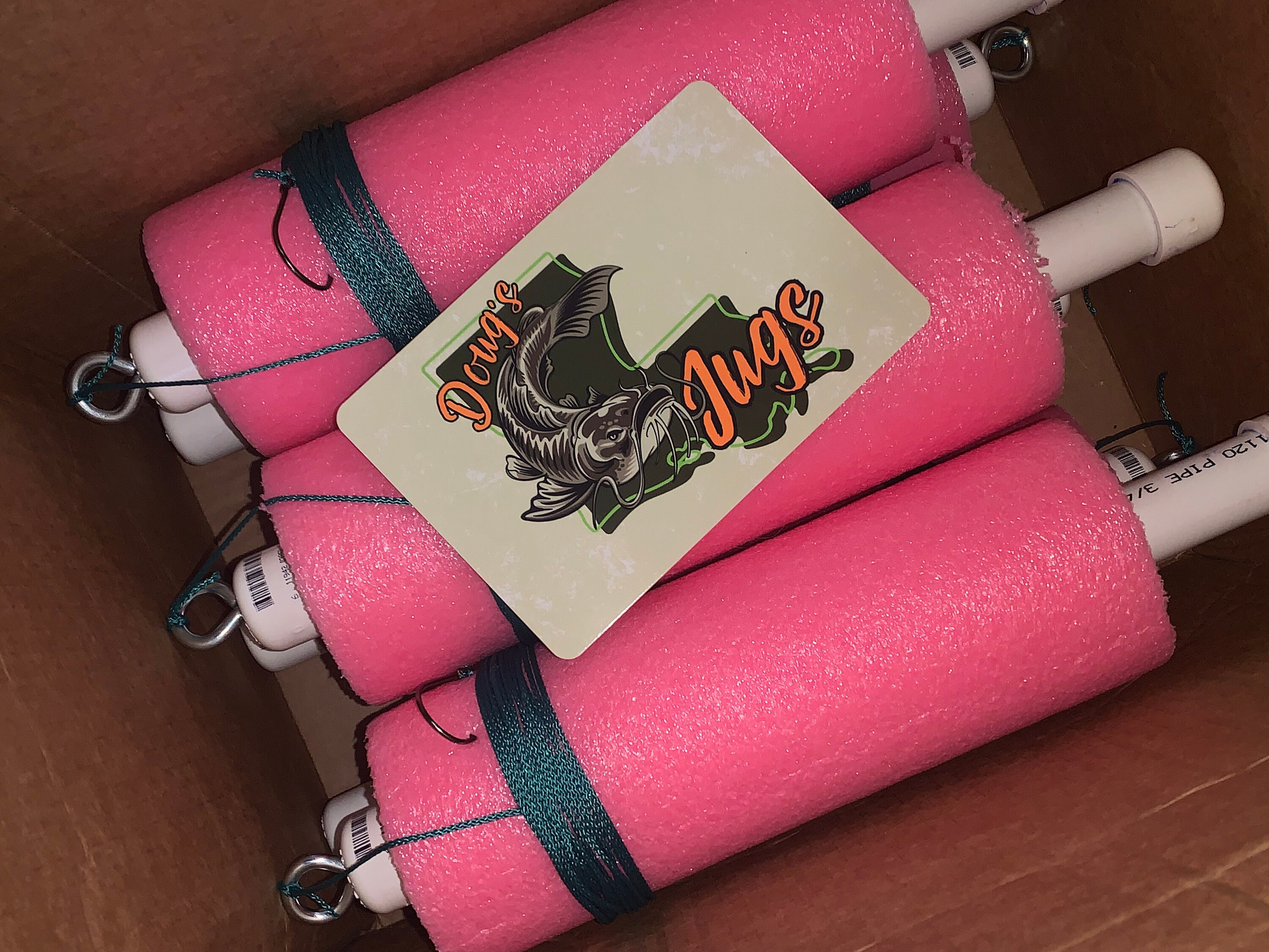 Doug's Fishing Jugs Set of Five PINK Catfish Jugs Fishing Noodles Cat Fishing Noodles Jug Lines