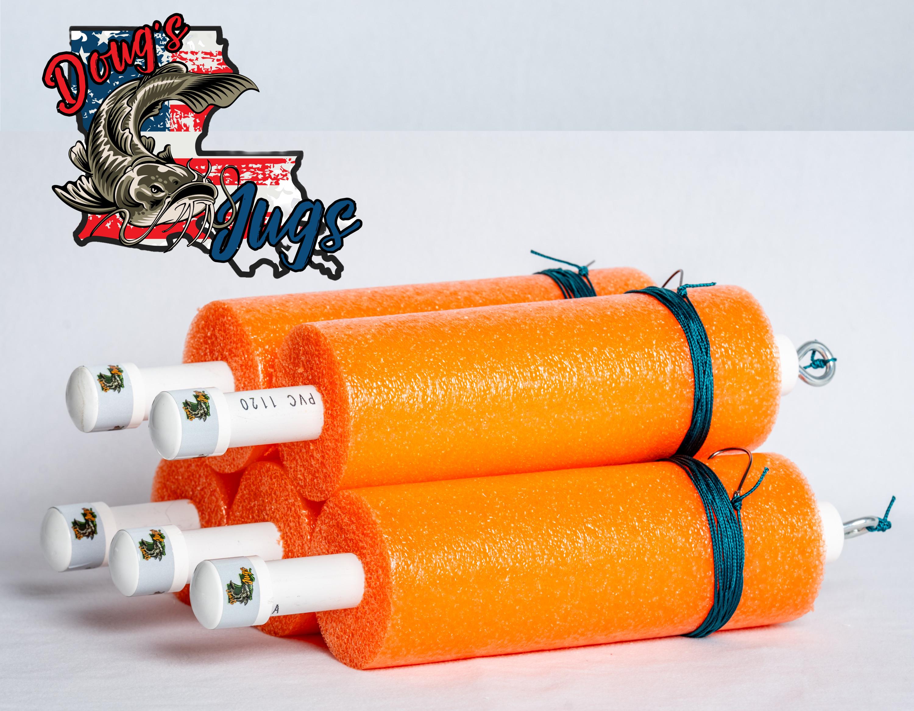 Doug's Jugs - Cinq carafes de pêche personnalisées orange | Nouilles de pêche | Nouilles de pêche personnalisées pour chat | Cadeaux pour papa Cadeaux de Noël pour mari