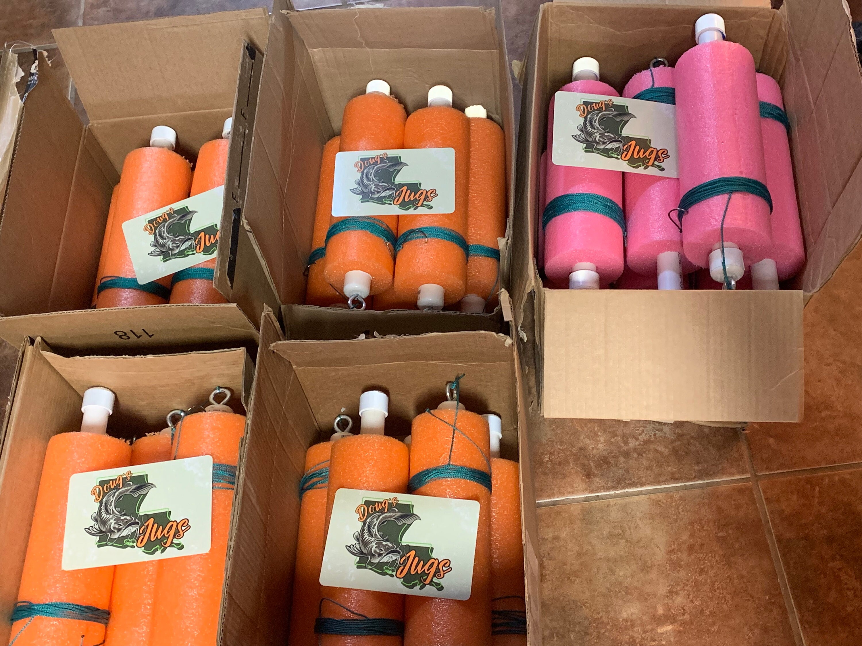 Doug's Fishing Jugs Set of Five PINK Catfish Jugs Fishing Noodles Cat Fishing Noodles Jug Lines