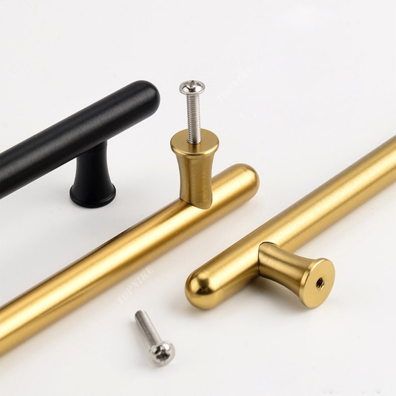 3.75 5 6.3 10 16.4 Long Gold Black Knurling Wardrobe Cabinet Pulls Handles Modern Drawer Pulls Handles Gold Cabinet hardware hw962 image 9