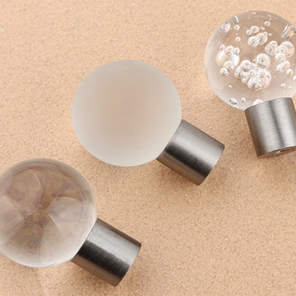 1.2"  Glass Crystal Ball Drawer Knobs Pulls Glass Ball Cabinet Knobs Pulls Dresser Pulls Knobs Glass Ball Knobs Cabinet Hardware 30mm HW704
