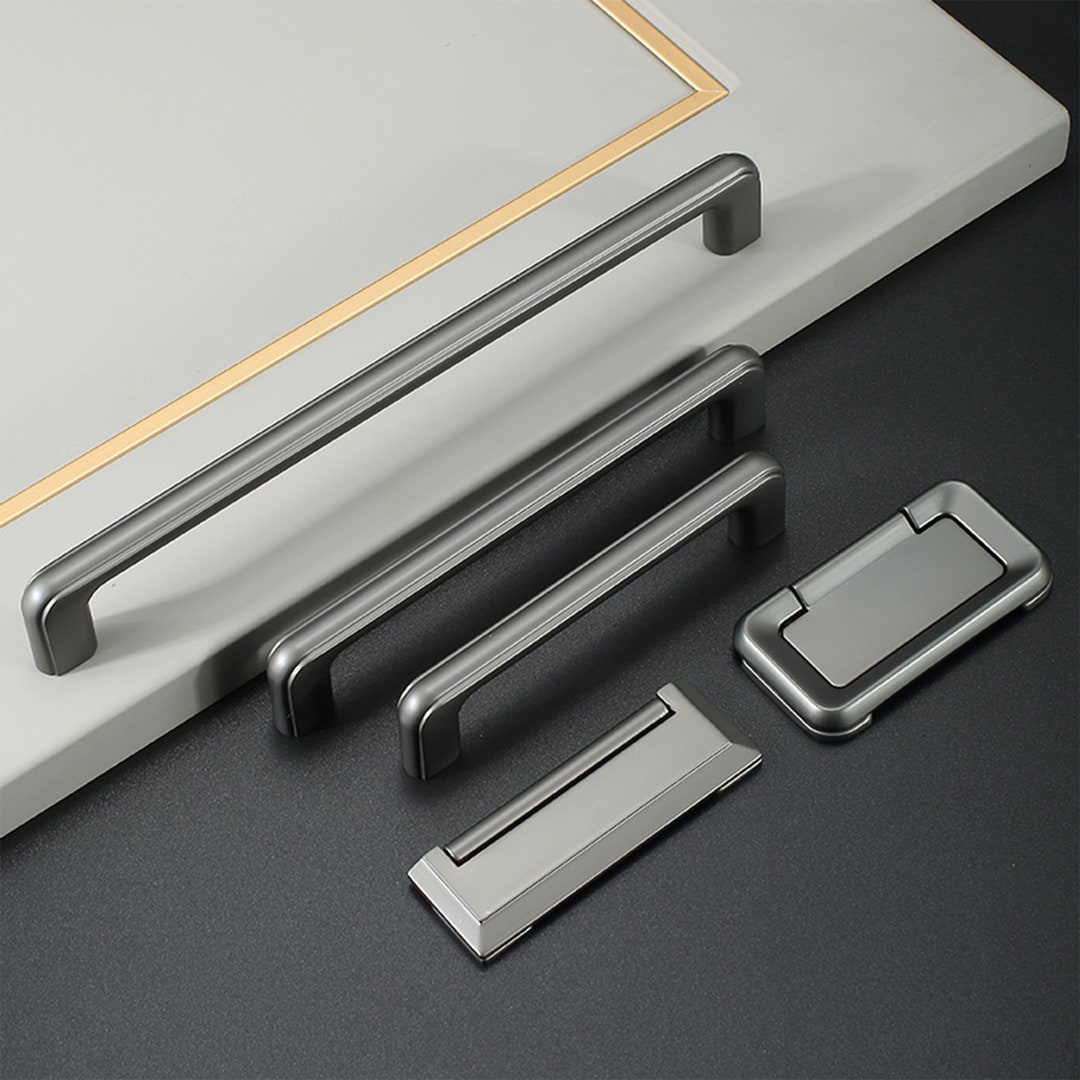 2.5 3.75 5 7.56 Gray Kitchen Pulls Flat Pulls Modern Drawer