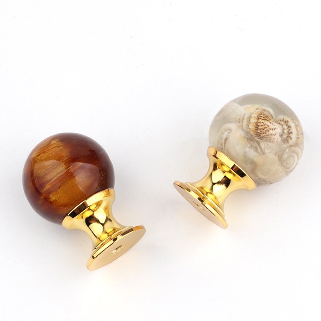 1 Tiny Jewelry Box Drawer Pulls Luxury Amber Shell Tiger Eye Tiny