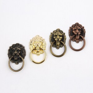 2.7インチ レトロ ライオンヘッド キャビネット ドロップ リング プル ノブ プル アンティーク 引き出しノブ プル ドレッサー プルノブ キッチンキャビネット ハードウェア 69 mm HW706