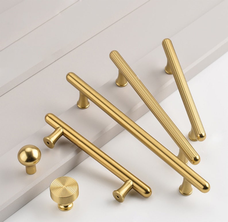3.75 5 6.3 10 16.4 Long Gold Black Knurling Wardrobe Cabinet Pulls Handles Modern Drawer Pulls Handles Gold Cabinet hardware hw962 image 8