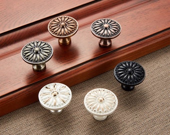 1.4" Antique Round Kitchen Cabinet Door Knobs Pulls Retro Cupboard Knobs Drawer Knobs Dresser Pulls Closet Knobs Cabinet Hardware 35mm HW229