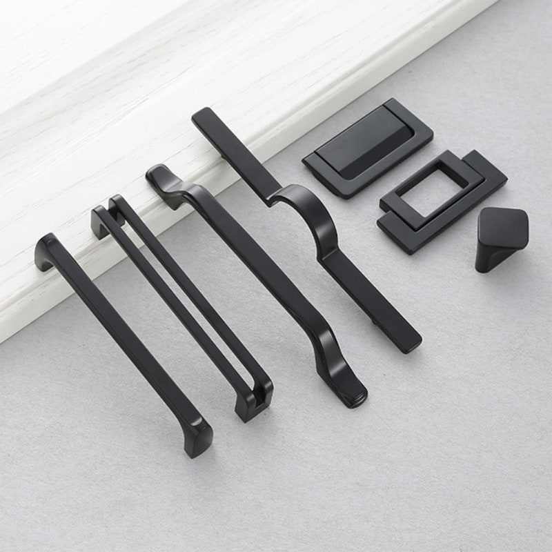 Matte Black Drawer Pulls Etsy