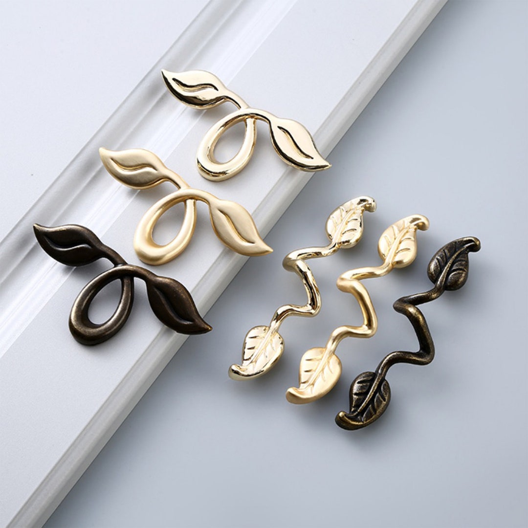 2 3 Retro Leaf Pulls Shabby Chic Kitchen Drawer Pulls Handles