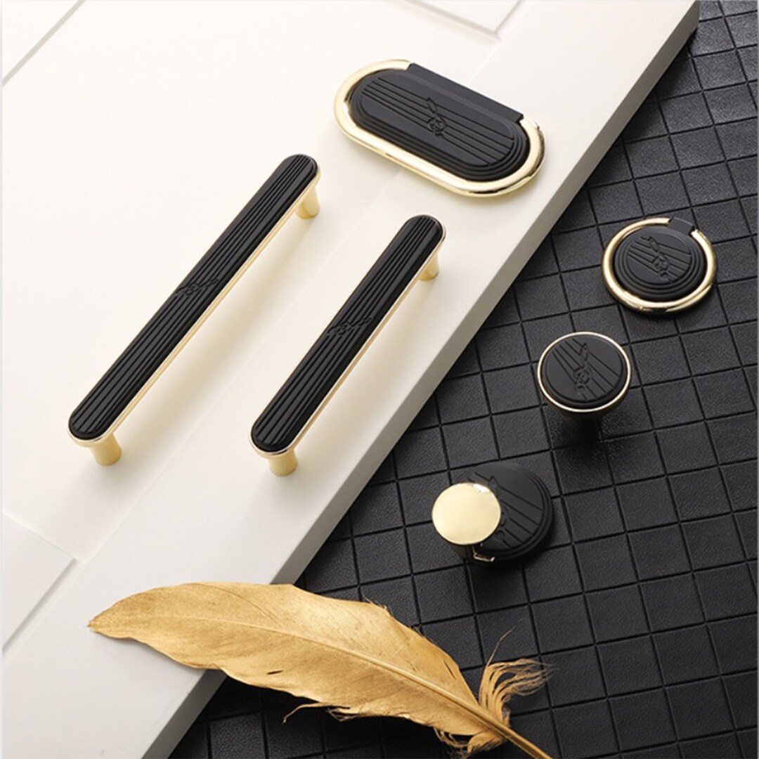 3.75 5 Black White Kitchen Knobs Pulls Handles Modern Drawer