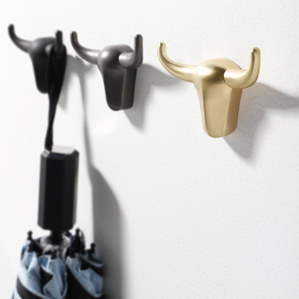 Creative Taurus Hanging Hook Gold Black Shoe cabinet Hook wardrobe Hook Single Fitting Room clothes Hanging Hooks Furniture  Hardware HW629