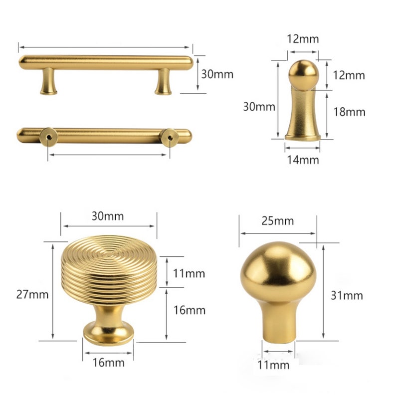 3.75 5 6.3 10 16.4 Long Gold Black Knurling Wardrobe Cabinet Pulls Handles Modern Drawer Pulls Handles Gold Cabinet hardware hw962 image 3