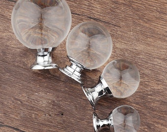 0.8 « 1 » 1.2 » 1.6 » Boule de cristal en verre Tiroir de cuisine Boutons Tire Armoire Porte Tire Boutons Commode Tire Boutons Boutons Bouton à billes en verre Matériel HW701