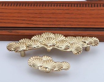 3.94" Brushed Copper Tree Leaf Cabinet Door Pulls Modern Kitchen Drawer Pulls Handles Shabby Chic Dresser PullsCupboard Pull Hardware HW1281