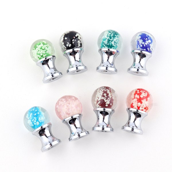0.47"  Luminous Glass Crystal Drawer Knobs Tiny Jewelry Box Drawer Knobs Makeup Box Creative Drawer Knobs Cabinet Hardware 12 mm HW719