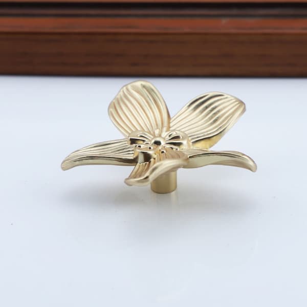 2.4" Gold Flower Knobs Cupboard Cabinet Knobs Gold Flower Wardrobe Drawer Knobs Closet door knobs Cabinet  hardware 64 96mm HW1250