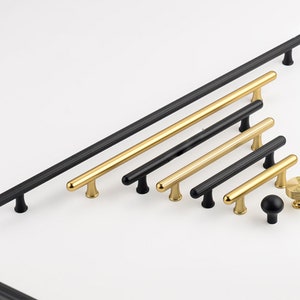 3.75" 5" 6.3" 10" 16.4" Long Gold Black Knurling Wardrobe Cabinet Pulls Handles Modern Drawer Pulls Handles Gold Cabinet hardware hw962