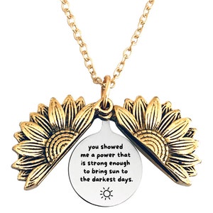 Sunflower with Opening Necklace Pendant | WBA Necklace | Don't Let It Break Your Heart Necklace