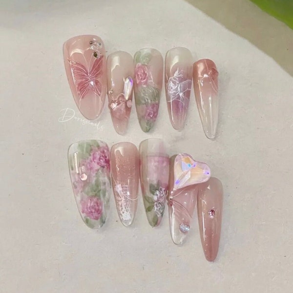 Almond Nails - Etsy