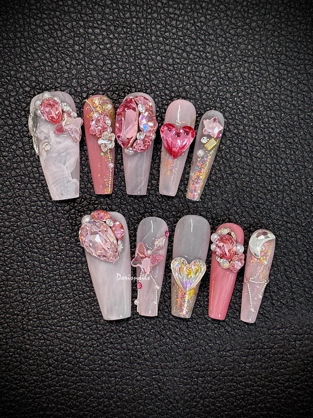 Heart Nail Gems 