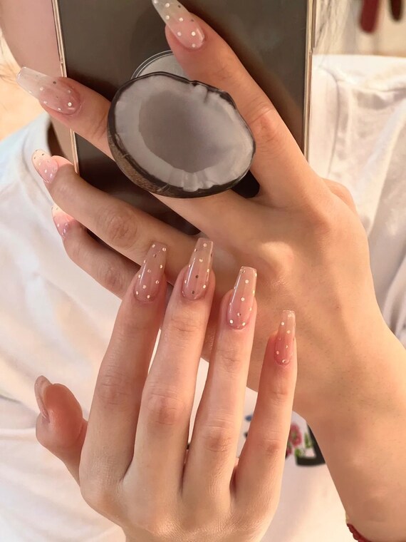 Buy Secret Lives Acrylic Designer Long Artificial Extension Blueish Grey  Marble Design Silver Blueish Grey Glittery Fake Nails Design 24 pcs Set  with Manicure Kit Online at Best Prices in India - JioMart.