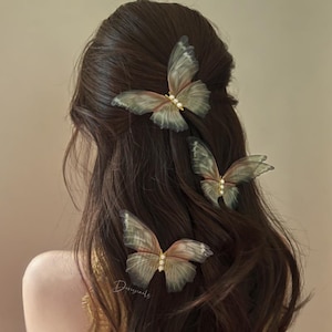 Super Pretty Butterfly hair clip Fairy style Butterfly hair clip Pearl hair accessories
