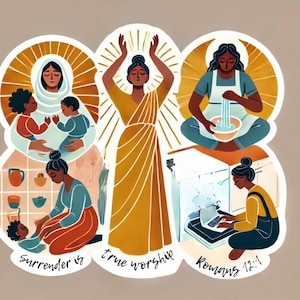 Surrender Is True Worship Sticker | Everyday Faith Illustrations