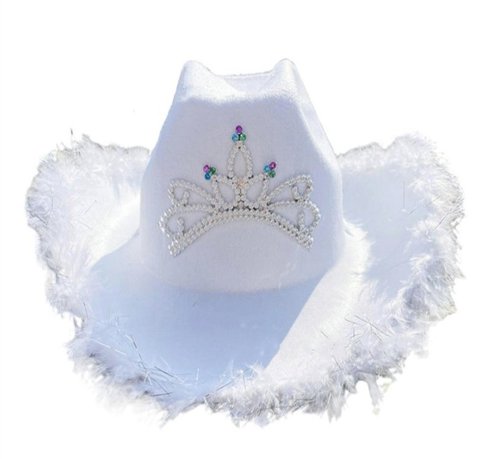 Adult Light up Pink Cowboy Hat With Blinking Tiara Feathers Etsy