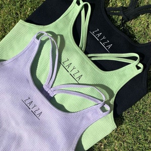 Ribbed pastel activewear crop image 1