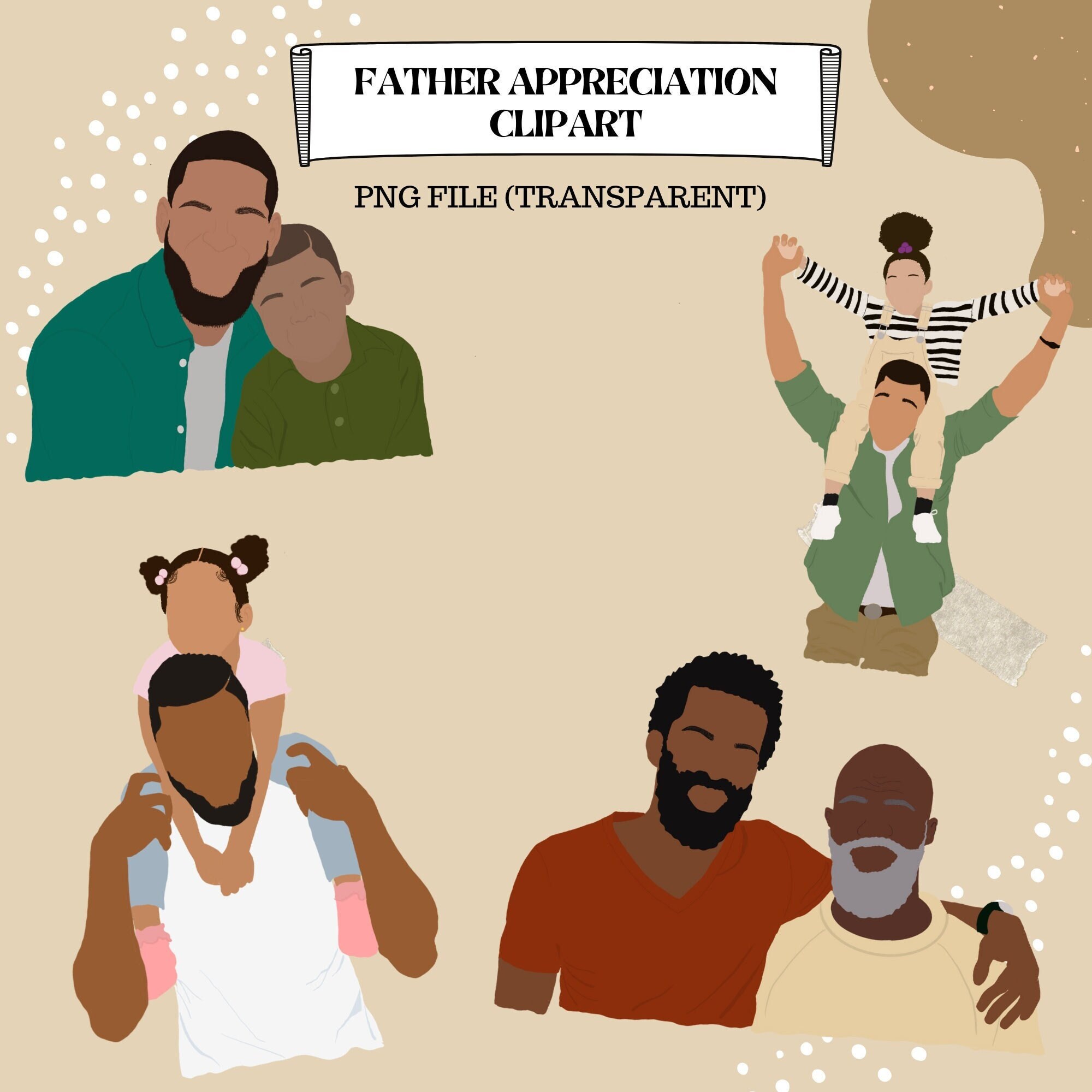 Black Fathers Day Png| Black Fathers Day Clipart| Fathers Day Card ...