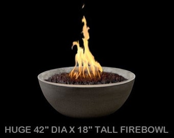 LARGE CONCRETE BOWL For Fire Bowl or Planter - Round 42" W X 18" T