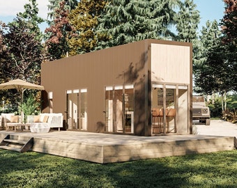 8.5m x 2.4m Tiny House Plans, 2 Bedrooms, 1 Bathroom Tiny House on trailer blueprints with loft - Modern DIY Tiny House On Wheels Plans