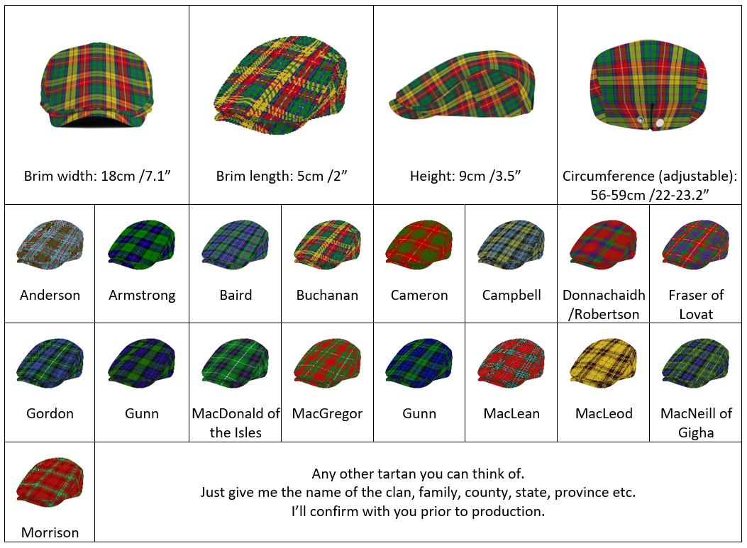 McMillan Clan Tartan Flat Caps