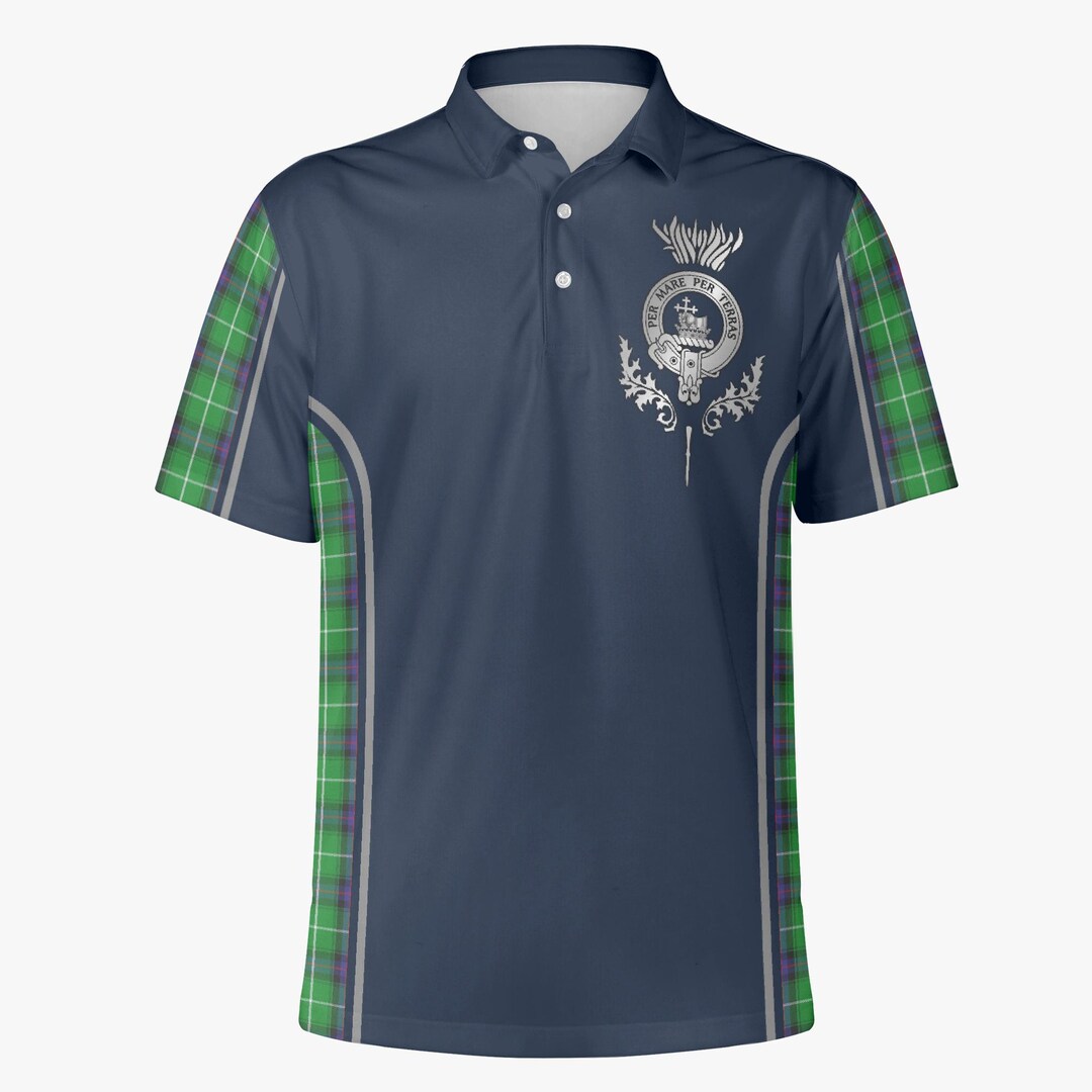 McDuff Dress Ancient Tartan Crest Polo Shirt - Thistle Black Style main image 1
