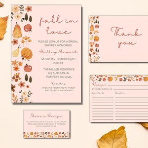 Fall Bridal Shower Invitation, Fall Bridal Shower Invitation Template, Autumn Bridal Shower Invitation, Fall in Love Bridal Shower Invite