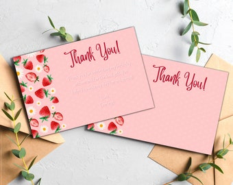 Berry First Birthday Invitation: Strawberry 1st Birthday (Template)