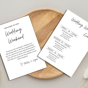 Wedding Events Template, Wedding Welcome Note, Wedding Welcome Letter, Wedding Events Timeline Printable, Wedding Schedule Editable, Canva