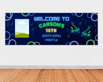Editable Roller Skating Birthday Welcome Sign Template (Printable)