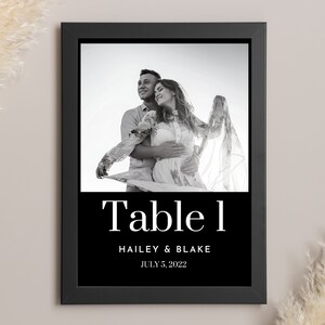 Wedding Table Numbers Template with Photos, Digital Download, Instant, Editable, Table Numbers for Wedding, Photo Table Numbers, Canva