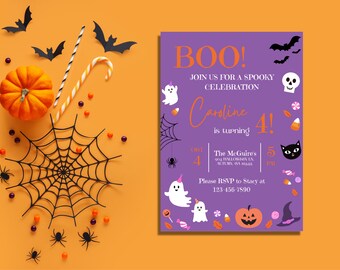 Halloween Birthday Invitation, Halloween Party Invitation, Halloween Invite, Halloween Invitation, Spooky Halloween Invitation, Editable