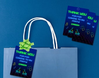 Roller Skate Party Favor Tag Template: Editable Printable (Canva)