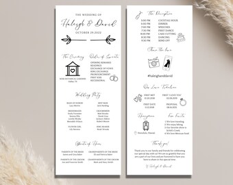 Infographic Wedding Program Template: DIY Itinerary Timeline (Digital Download)