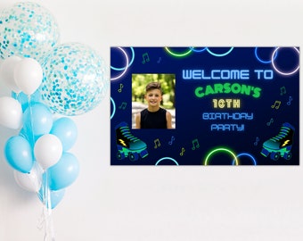 Editable Roller Skating Birthday Welcome Sign Template (Digital Download)