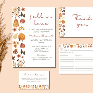 Fall Bridal Shower Invitation, Fall Bridal Shower Invitation Template, Autumn Bridal Shower Invitation, Fall in Love Bridal Shower Invite