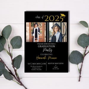 Graduation Digital Invitation Template, Grad Announcement, Graduation Party, Graduation Invite, Class of 2025, Editable, Instant Download