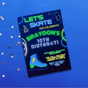 Ice Skating Party Invitation, Ice Skating Birthday Invitation, Skating Party Invitation, Ice Skating Invitation, Skate Invitation
