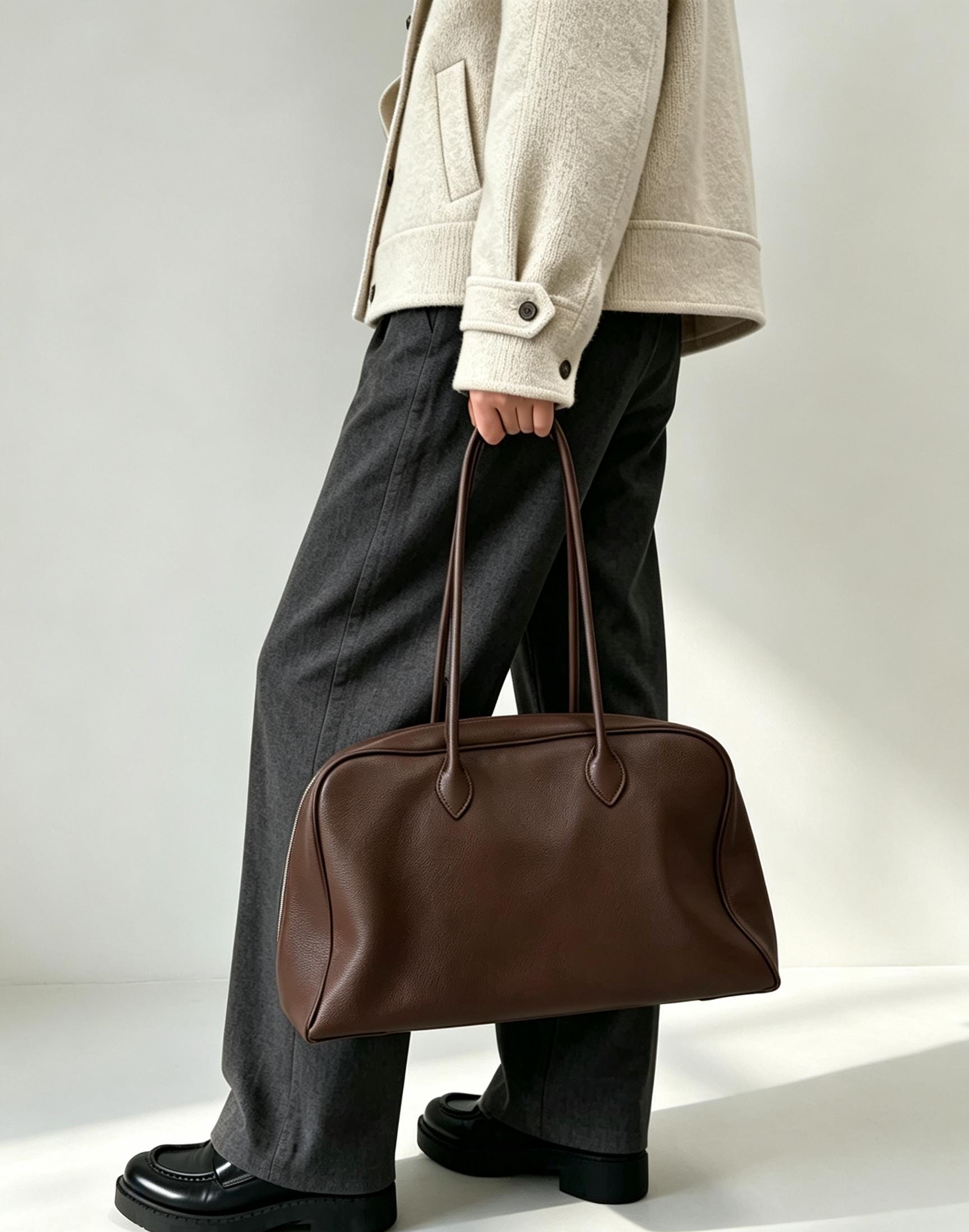 Vintage Leather Boston Bag - Etsy