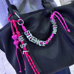 Personalizado Carta Tendências Corda Sacola Charms, Coração Sacola Corrente Charm, Y2k Corda Purese Charm Saco Chaveiro Acessórios, Presentes Para Amigos